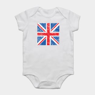 Distressed Union Flag Square Baby Bodysuit